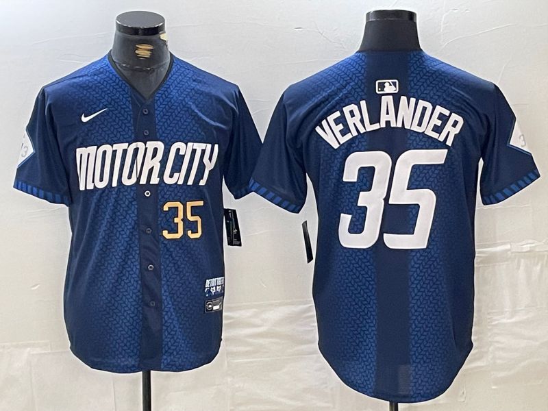 Men Detroit Tigers #35 Verlander Blue City Edition Nike 2024 MLB Jersey style 5->cleveland indians->MLB Jersey
